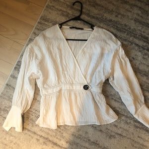 Zara basic long sleeves white top